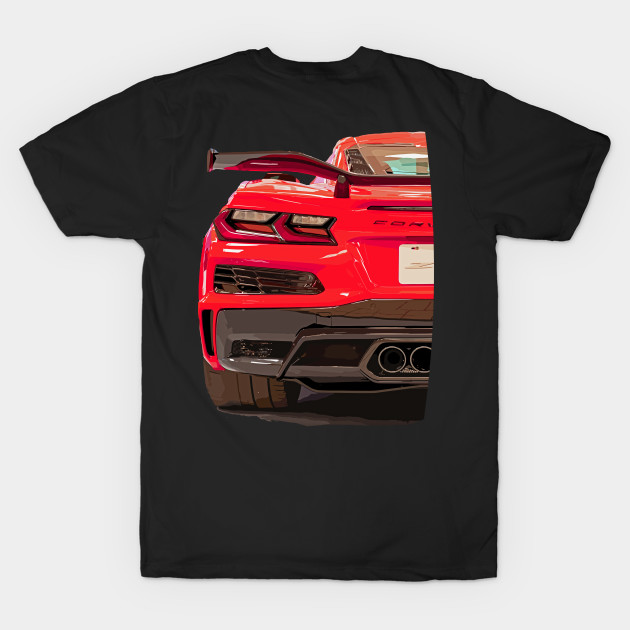 Corvette C8 Z06 Supercar Racecar Sportscar Red Z06 by Tees 4 Thee